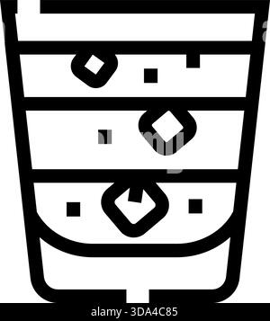 Symbol für die Getränkelinie für ein Glas Eisalkohol Stock Vektor