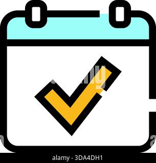 Kalendersymbol mit Häkchen für die Ereignisbestätigung Stock Vektor