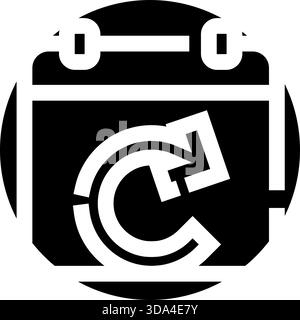 Symbol für Kalender-Aktualisierungszeitplan für die Zeitverwaltung Stock Vektor