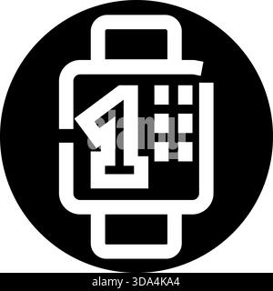 Smartwatch zeigt Nummer eins mit App-Symbolen an Stock Vektor