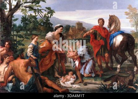 Der Fund von Romulus und Remus, Gemälde von Carlo Maratta Stockfoto