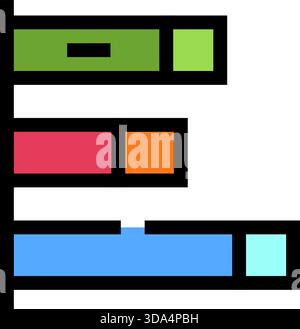 Gantt-Diagrammsymbol zur Darstellung der Projektmanagement-Planung und -Zeitachse Stock Vektor