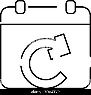 Kalendersymbol mit wiederkehrendem Ereignis oder wiederkehrendem Zeitplan Stock Vektor