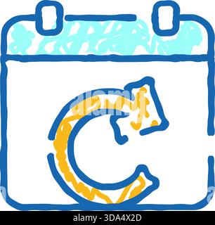 Aktualisierung des Kalenderplans Synchronisieren des Aktualisierungssymbols Konzept Stock Vektor