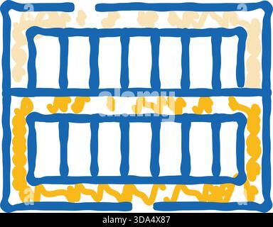 Beehive Honigrahmen-Symbolzeichnung mit einfachen Linien Stock Vektor