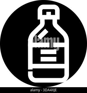 Flasche mit Flüssigsymbol für Arzneimittel oder Gift Stock Vektor