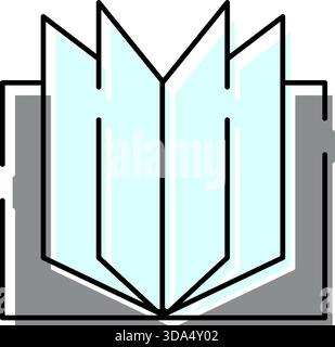 Das Symbol für das Öffnen des Buches steht für Bildung und Wissen Stock Vektor