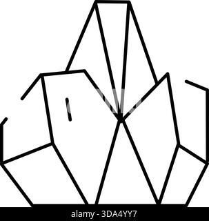 Geometrisches Polyline-Logo mit Elefantenkopf Stock Vektor