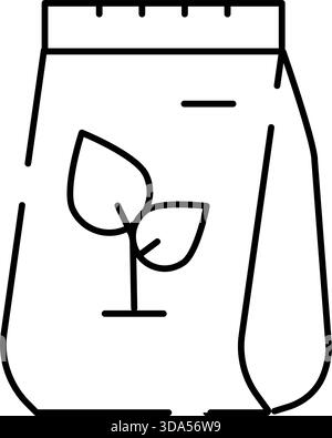 Sack mit Bio-Samen oder Dünger Symbol Stock Vektor