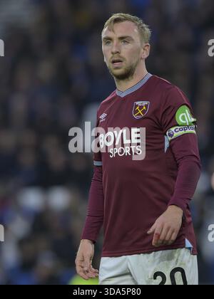 Brighton, Großbritannien. Dezember 2025. Brighton, England, 7. Dezember 2025: Jarrod Bowen von West Ham United während des Premier League-Spiels zwischen Brighton und West Ham im American Express/Amex Stadium. (Foto von David Horton/Sports Press Photo) Credit: SPP Sport Press Photo. /Alamy Live News Stockfoto