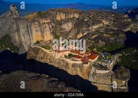 Griechenland, Thessalien, Kalambaka, die Meteora-Stätte, UNESCO-Weltkulturerbe, das Kloster Agia Triada Stockfoto