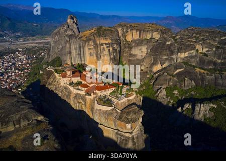 Griechenland, Thessalien, Kalambaka, die Meteora-Stätte, UNESCO-Weltkulturerbe, das Kloster Agia Triada Stockfoto