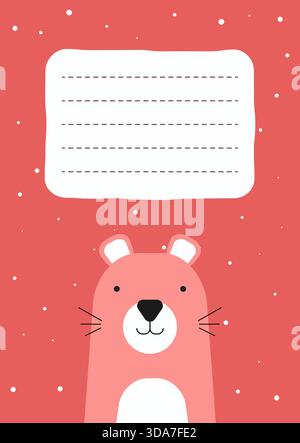 Notebook-Cover für Kinder mit niedlichem Bärendesign Stock Vektor