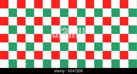 Hand gemalt Weihnachten Grün und Rot Gingham nahtlose Vektormuster, netter überprüfter Hintergrund für Verpackungspapier und Textilien Stock Vektor