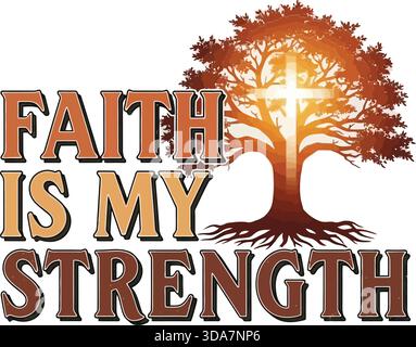 Faith Is My Strength T-Shirt Design Stock Vektor