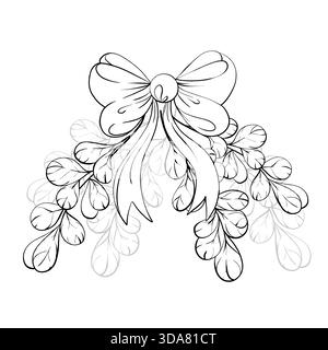 Dekorative Schleife mit Blumenelementen für elegantes Design geeignet für Einladungen oder Wohndekorationen Stock Vektor