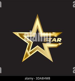 Luxuriöses goldenes Sternen-Logo-Vektor-Design Stock Vektor