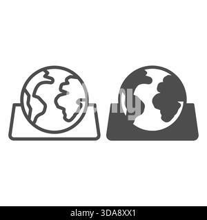 Planet Earth auf Papierbogen und Symbol, osint Analytics-Konzept. Vektorgrafiken. Weltkugel an Bord, Erkundungsschild auf weißem Hintergrund, Stock Vektor