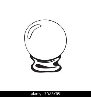 Magischer Ball, handgezeichnet im Doodle-Stil Stock Vektor