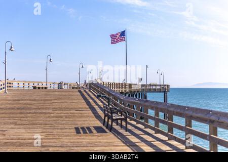 Venedig, Vereinigte Staaten - 21. MAI 2015: Ventura historischen hölzernen Pier in Los Angeles USA Stockfoto