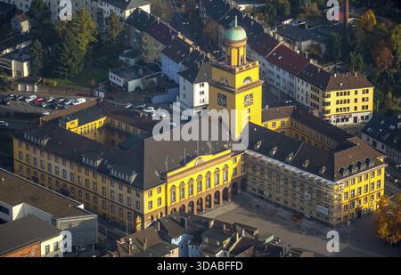 Rathaus Witten, Witten, Ruhrgebiet, Nordrhein-Westfalen, Deutschland, Europa, Luftaufnahme, Vogelperspektive, Luftaufnahmen, Luftaufnahmen, ov Stockfoto