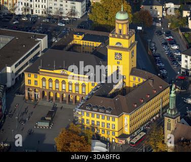 Rathaus Witten, Witten, Ruhrgebiet, Nordrhein-Westfalen, Deutschland, Europa, Luftaufnahme, Vogelperspektive, Luftaufnahmen, Luftaufnahmen, ov Stockfoto