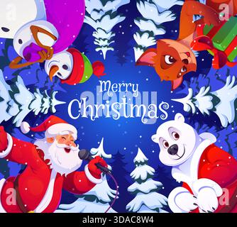 Karte für Winterferien und Weihnachtsfiguren Stock Vektor