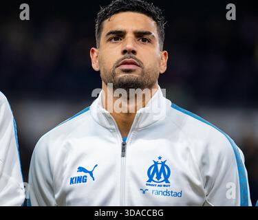 Brüssel, Belgien Dezember 2025. Emerson of Marseille während des MD6-Spiels der UEFA Champions League 2025/26 League zwischen Union SG und Olympique Marseille im RSC Anderlecht Stadium in Brüssel, Belgien am 9. Dezember 2025 (Foto: Andrew SURMA/ Credit: SIPA USA/Alamy Live News Stockfoto