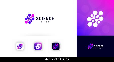 Wissenschaft Forschung Logo Icon abstrakte Flüssigkeit Kreuz Symbol Logotype für medizinische Wissenschaft Technologie, Labor, Gesundheitswesen Innovation Tech, Biotech Stock Vektor