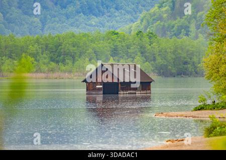 Fischerhütte am Almsee, Österreich, Salzkammergut, Gruenau Stockfoto