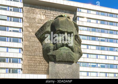 Karl-Marx-Denkmal, Deutschland, Sachsen, Chemnitz Stockfoto