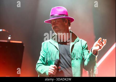 London, Vereinigtes Königreich. Dezember 2025. Jamiroquai treten live in der O2 Arena auf, als Teil ihrer Heels of Steel Tour. Cristina Massei/Empics/Alamy Live News Stockfoto