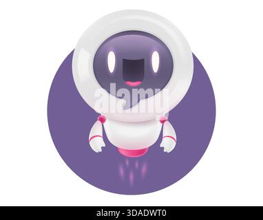 Vektor-Illustration des niedlichen Roboters. Vektorsymbol für Chatbot im realistischen Stil. Chatbot. Stock Vektor