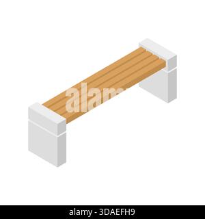 Isometrische Bank in Vektor auf weißem Hintergrund dargestellt Stock Vektor