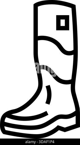 Wasserdichte Stiefel Linie Symbol Vektor Illustration Stock Vektor
