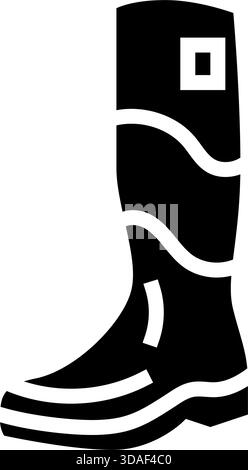 Wasserdichte Stiefel Glyphe Symbol Vektor Illustration Stock Vektor