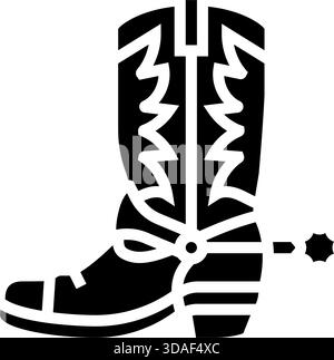 spurs on Boots Glyph Symbol Vektor Illustration Stock Vektor