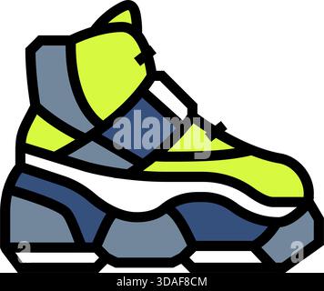Techwear Stiefel verstärkte Sohlen Farbe Icon Vektor Illustration Stock Vektor