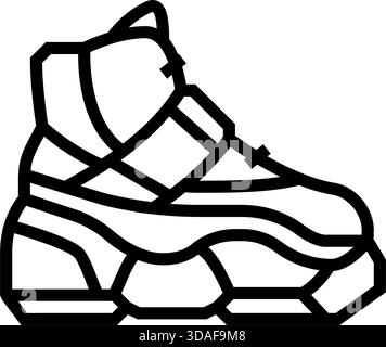 Techwear Stiefel verstärkte Sohlen Linie Symbol Vektor Illustration Stock Vektor