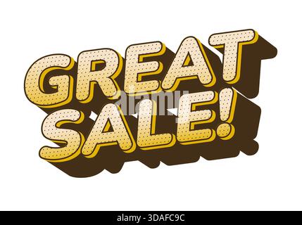 Eine auffällige und farbenfrohe Textgrafik mit den Worten „Great Sale“! In einer verspielten Schriftart mit Schatteneffekt. Stock Vektor