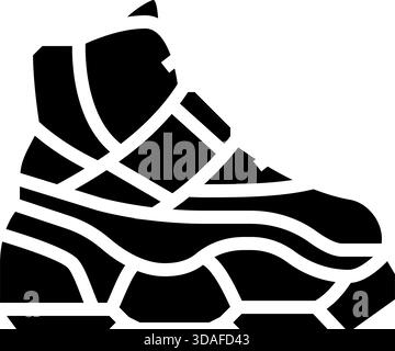 Techwear Stiefel verstärkte Sohlen Glyphe Icon Vektor Illustration Stock Vektor
