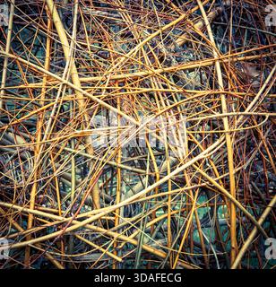 Hintergrund aus Bambus oder Weidengeflecht. Vintage. Stockfoto