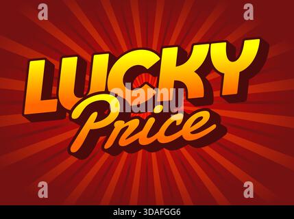 Ein lebendiges Grafikdesign mit den Worten Lucky Price in auffälliger, stilisierter Typografie mit einem Hintergrund im Sonnenschein Stock Vektor