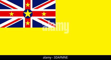 Flagge von Niue (1975) – Nationalflagge von Niue, Pazifik, Ozeanien Stock Vektor