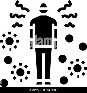 Krankheit Nosophobie Angst Glyphe Icon Vektor Illustration Stock Vektor
