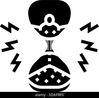 Alterung Angst Glyphe Symbol Vektor Illustration Stock Vektor