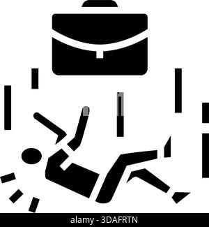 Job Verlust Angst Glyphe Symbol Vektor Illustration Stock Vektor