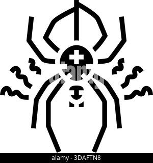 Spinnen Arachnophobie Furcht Glyphe Icon Vektor Illustration Stock Vektor
