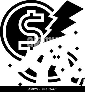 Armut Angst Glyphe Icon Vektor Illustration Stock Vektor