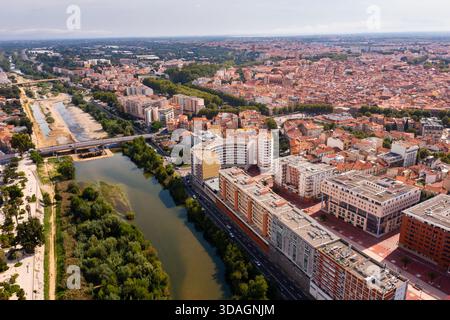 Perpignan aus der Vogelperspektive, Frankreich Stockfoto